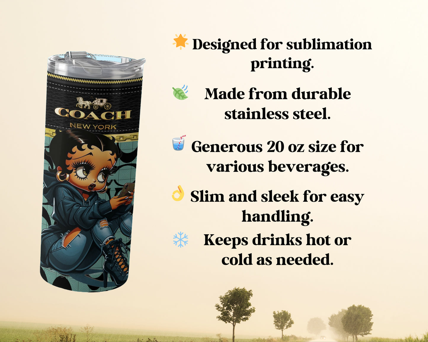 Stylish Coach New York 20 oz Sublimation Printing product