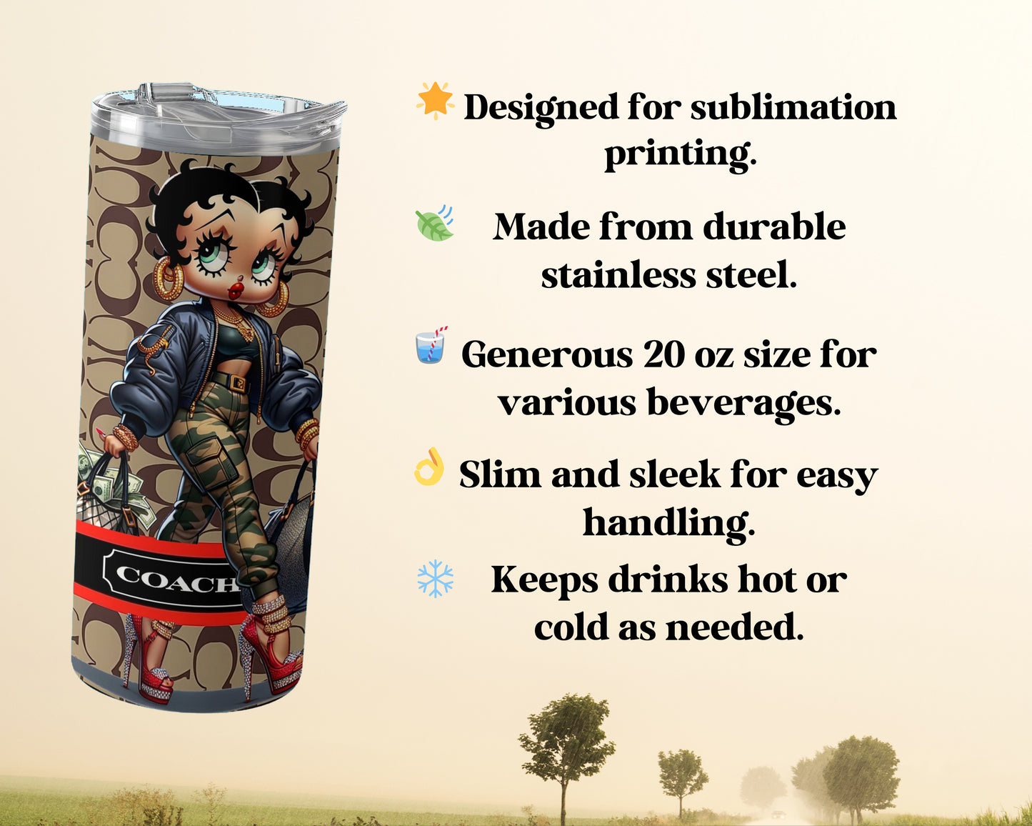 Stylish Cartoon Character Themed Beverage Tumbler product