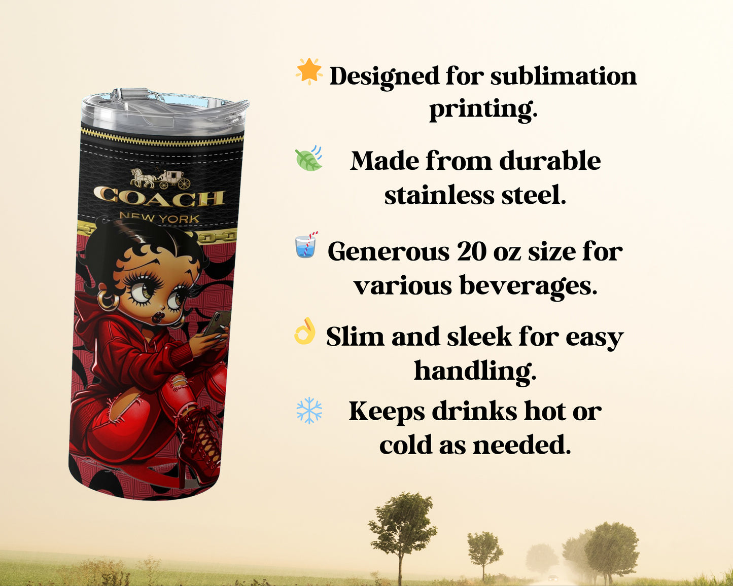 Generous 20 oz slim sleek tumbler product