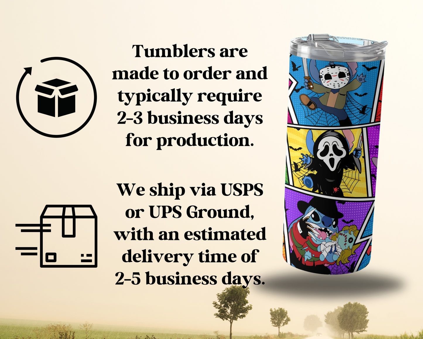 Stylish Horror Cartoon Characters Tumbler product type