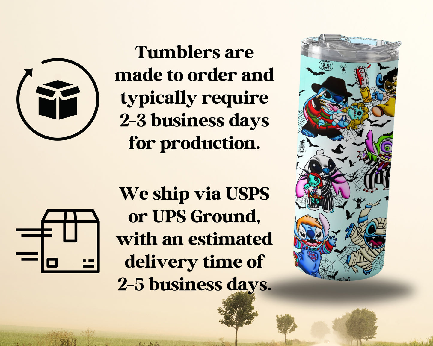 Colorful Skull Characters Design Tumbler product
