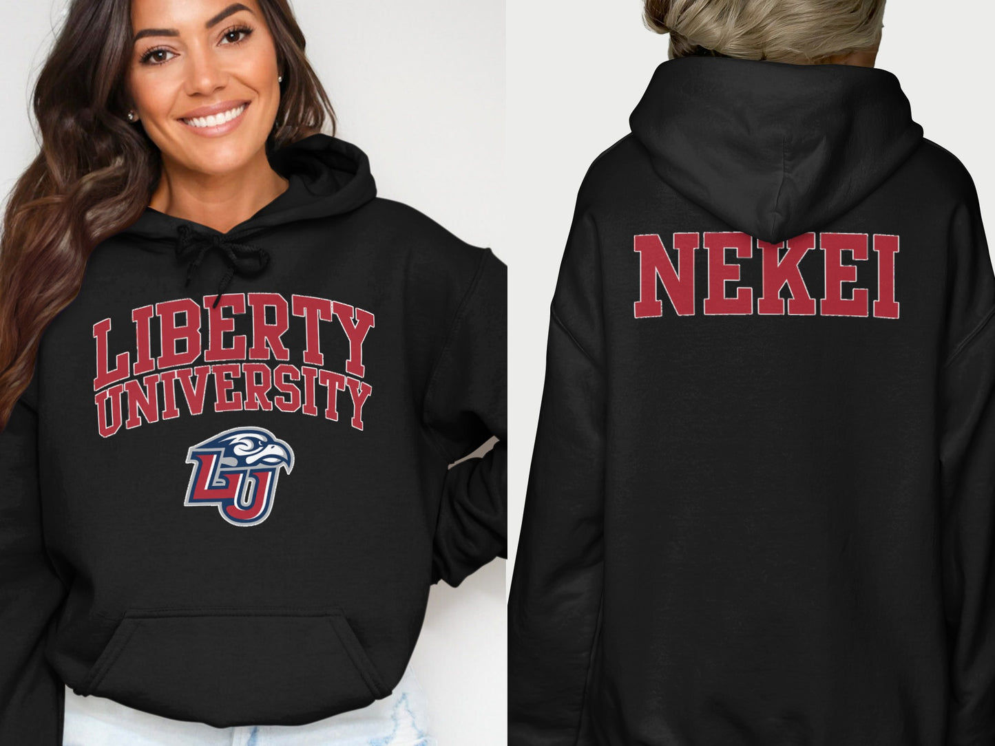 Liberty University Hoodie with Custom NEKEI Text