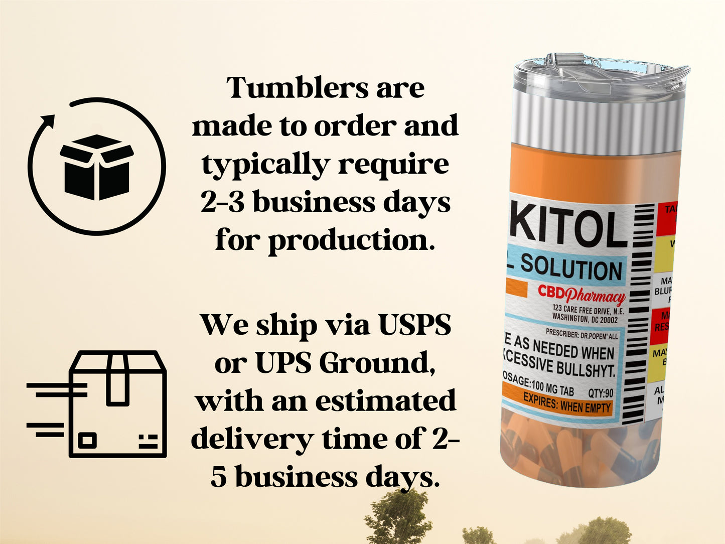 Personalized Fukitol Prescription Tumbler, Funny Medical Gag Gift, Sarcastic Tumbler Gift, Humor for Friends, Prescription Bottle Tumbler