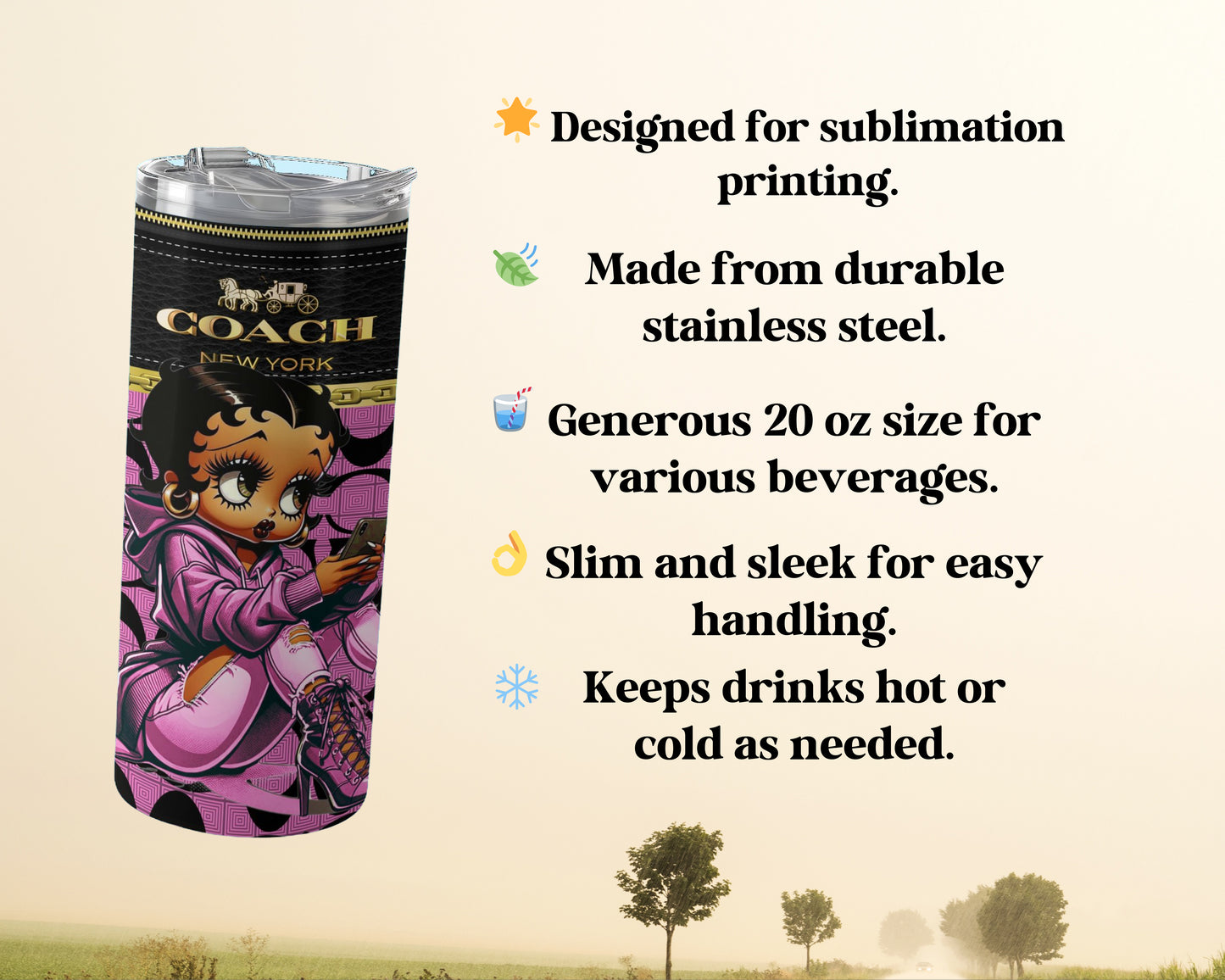 Generous Size Elegant 20 oz Sublimation Printing Product