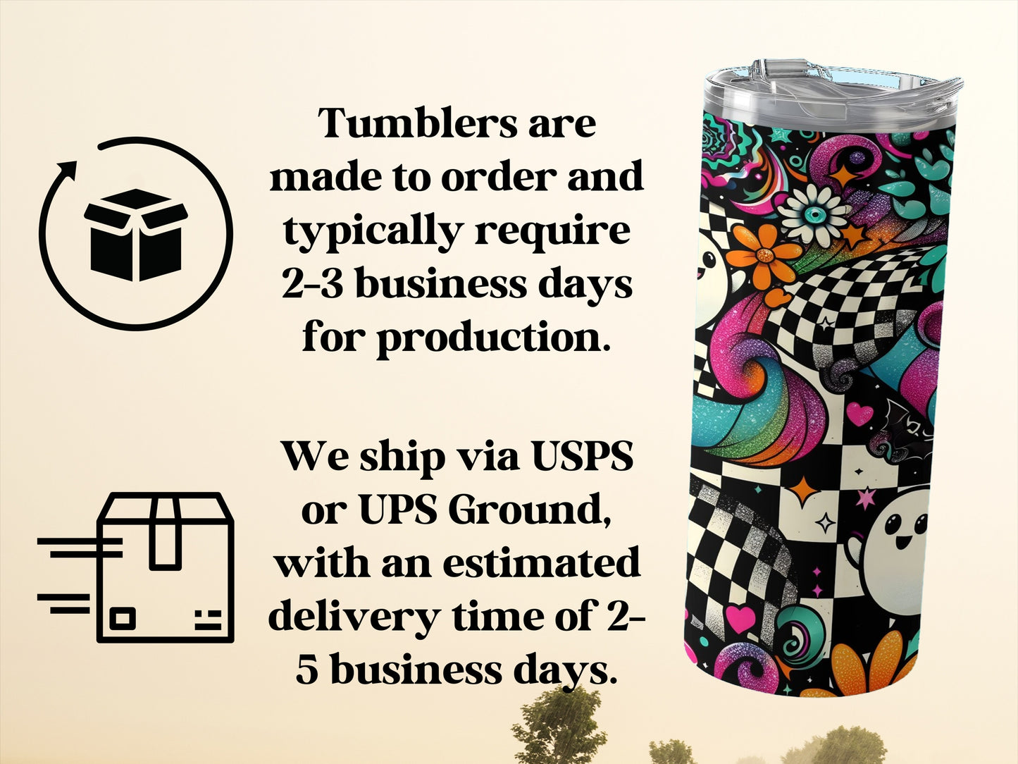 Colorful Patterned Tumbler with Funky Design product