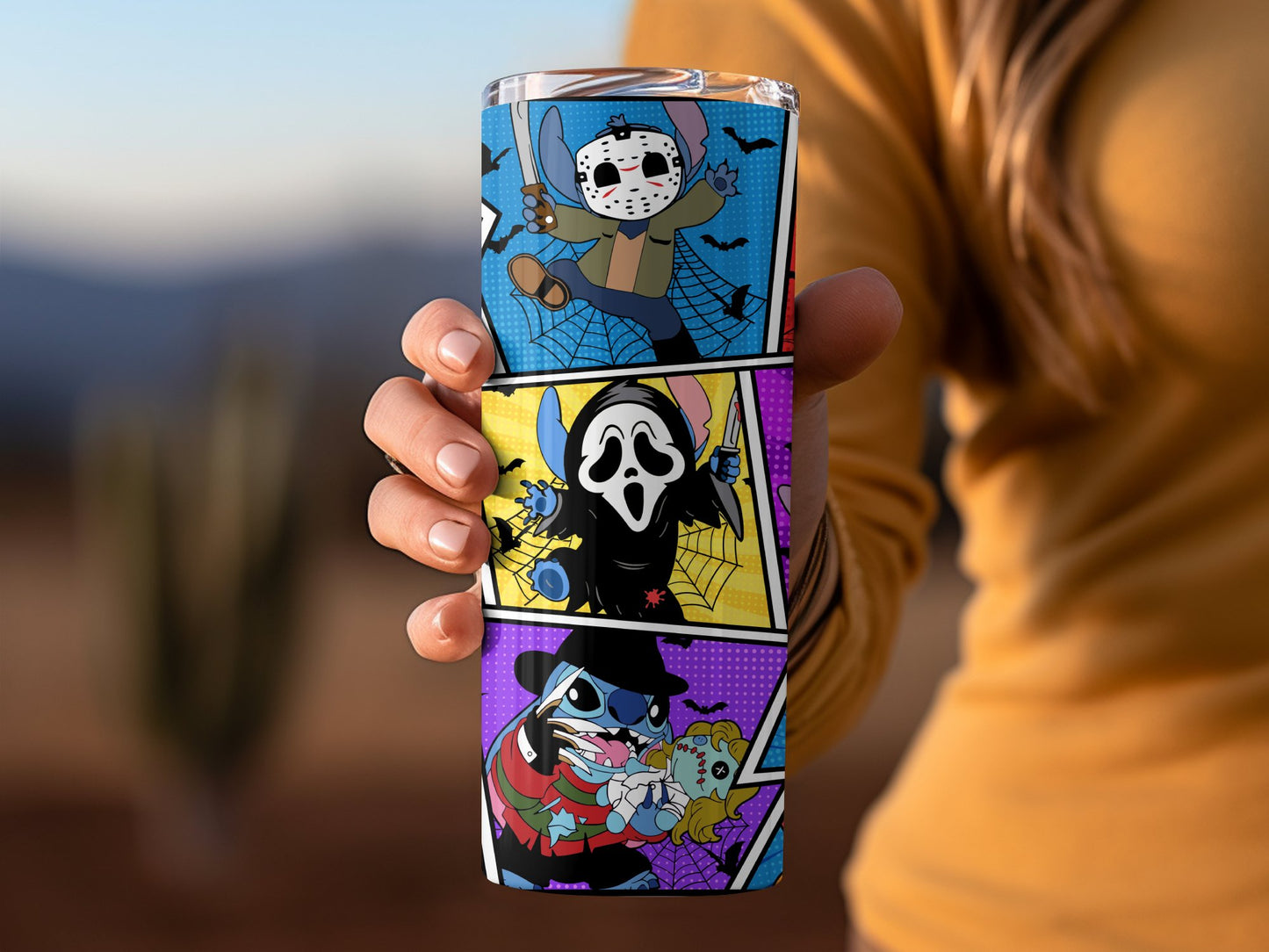 Horror-Themed Illustrated Travel Tumbler Product