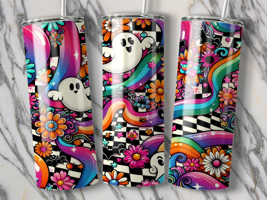 Psychedelic Ghost Floral Patterned Tumbler product