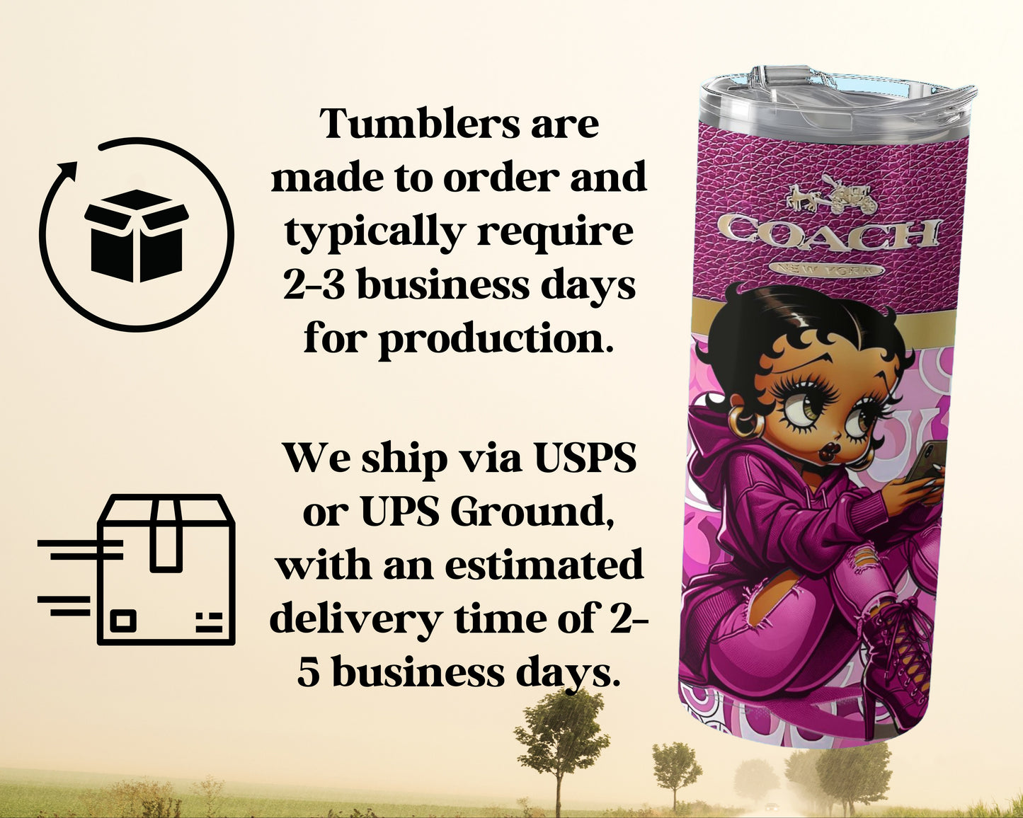 Custom Designer Pink Anime Tumbler product type
