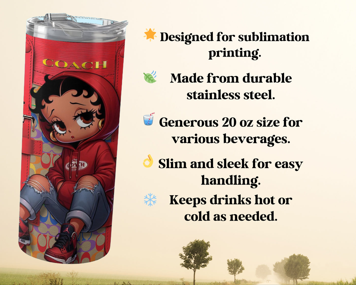 Cute Character Design Red Tumbler Insulated Drinkware product type