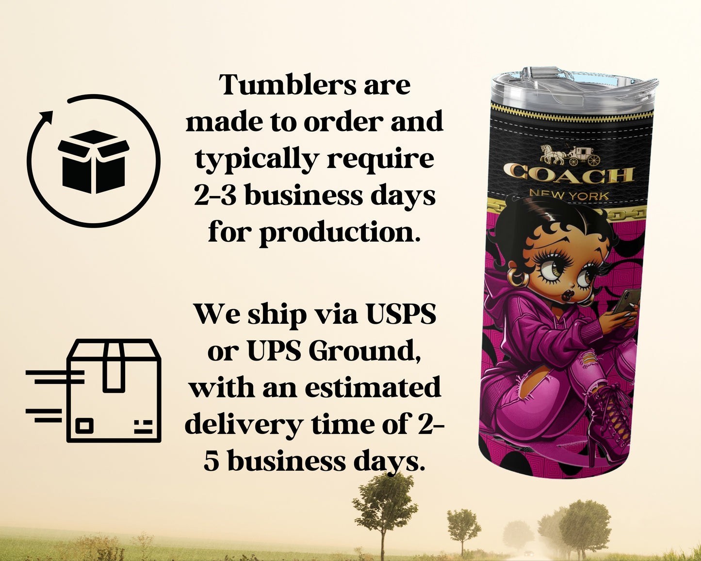 Customized Betty Boop Tumblers made to order product type