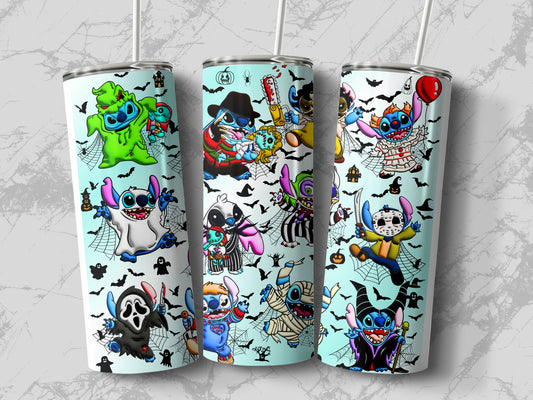 Stitch Halloween Tumbler Set Colorful Drinkware Product