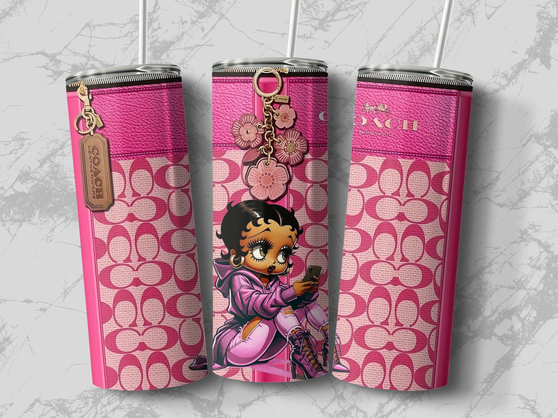 Stylish Pink Character Design Tumbler Drinkware product type