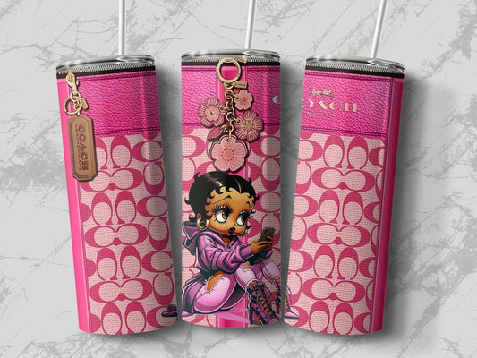 Stylish Pink Character Design Tumbler Drinkware product type