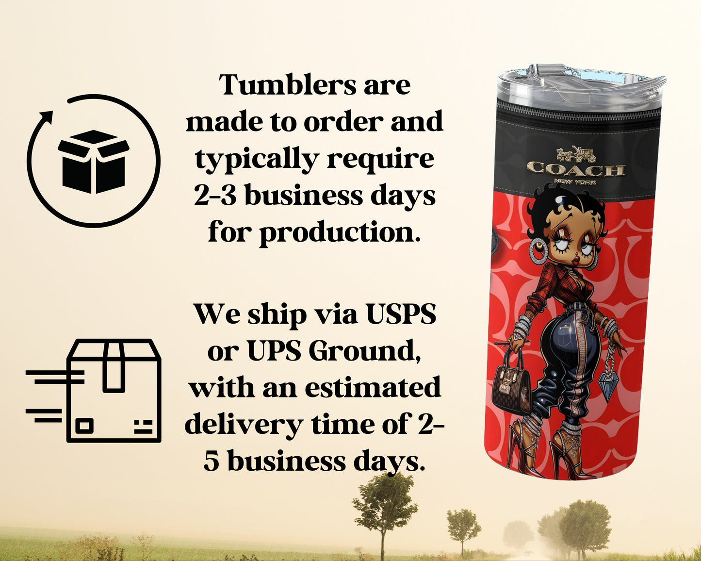 Stylish Betty Boop Coach Tumblers Perfect Travel Product