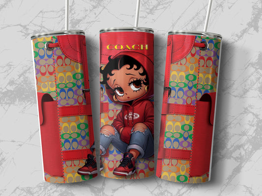 Stylish Red Hoodie Design on Vibrant Tumbler product