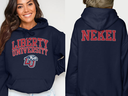 Liberty University Hoodie with NEKEI on Back