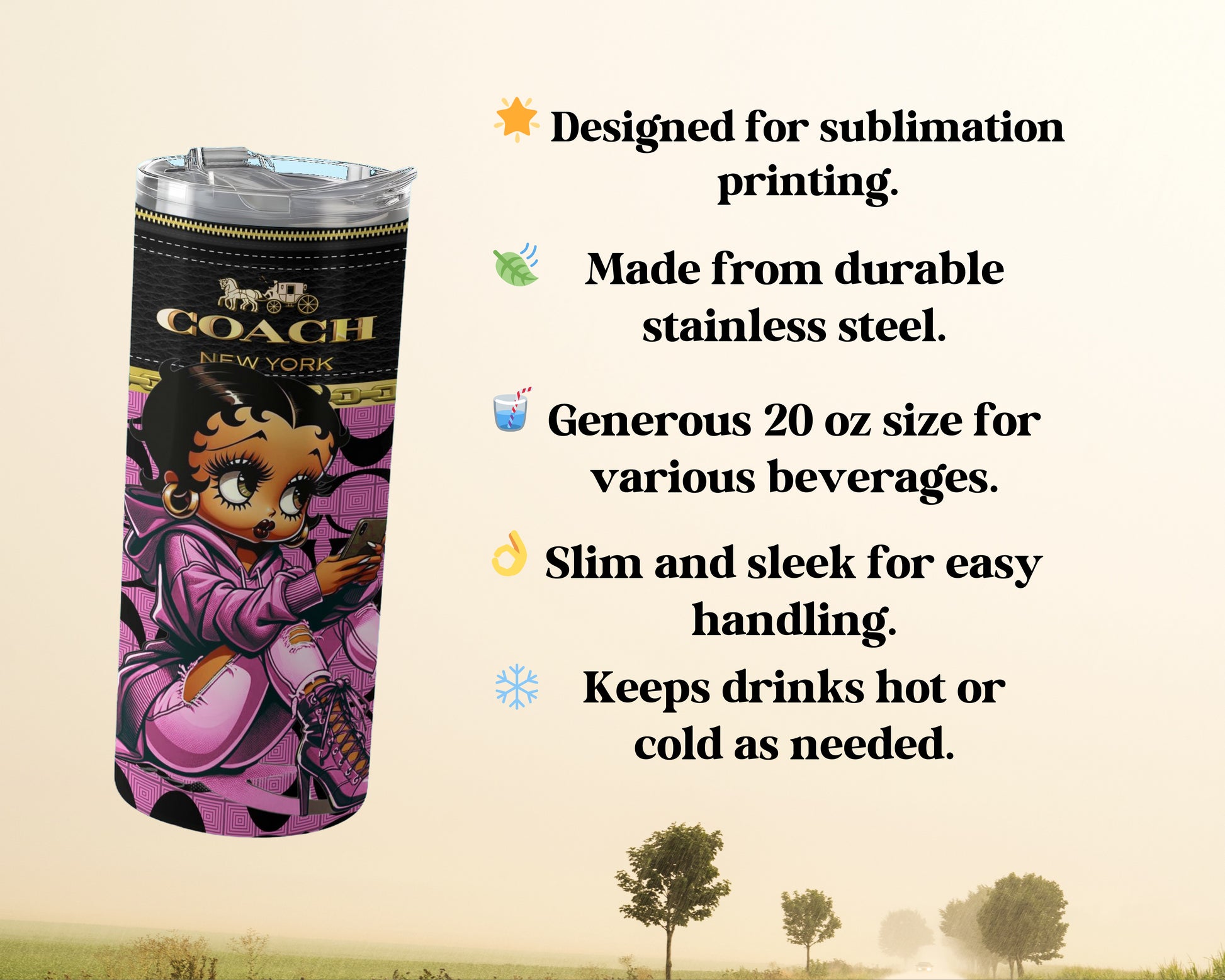 Generous Size Elegant 20 oz Sublimation Printing Product